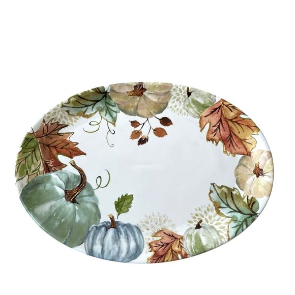 Potter's Studio Pumpkin Serving Platter 16x11 Ceramic Fall Thanksgiving NEW - Picture 15 of 15